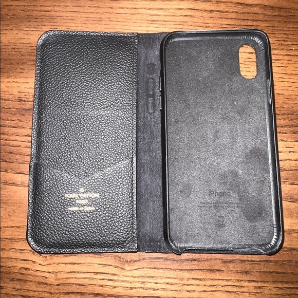 AUTHENTIC LOUIS VUITTON Black Leather IPHONE X case (Authentic) - Picture 7 of 13